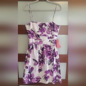 JS Collections Red Label Pirple And White Spring Summer Dress Size 12